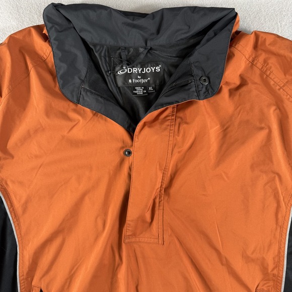 FootJoy DryJoys‎ Golf Pullover Jacket XL Orange Black Windbreaker 1/4 Zip - Picture 5 of 8